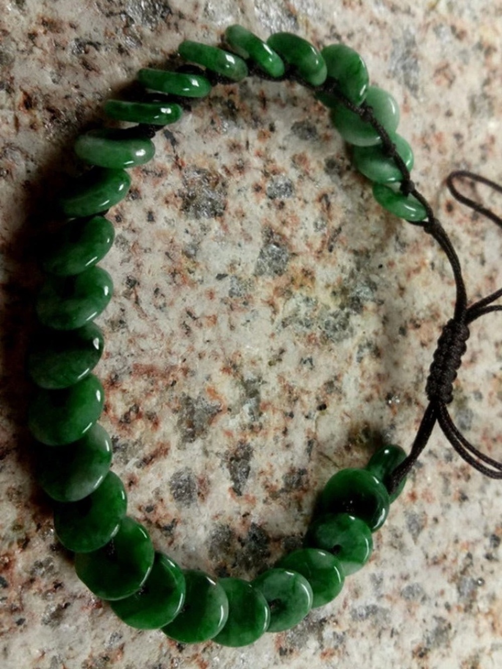 Certified Green Natural Grade A Jade Jadeite Beads Bangle Circle Bracelet 手链